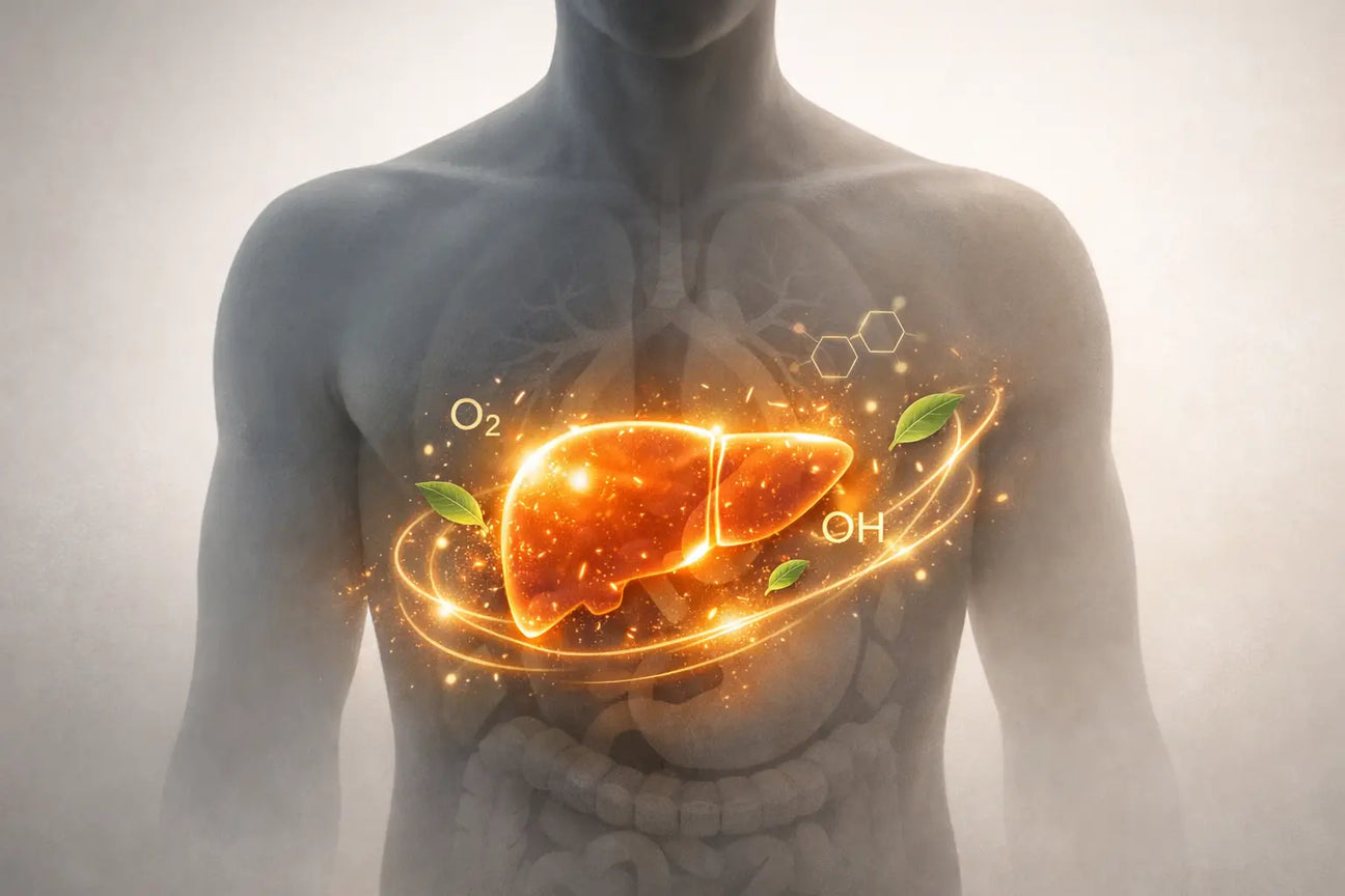 Visualization of antioxidant protection pathways supporting liver health
