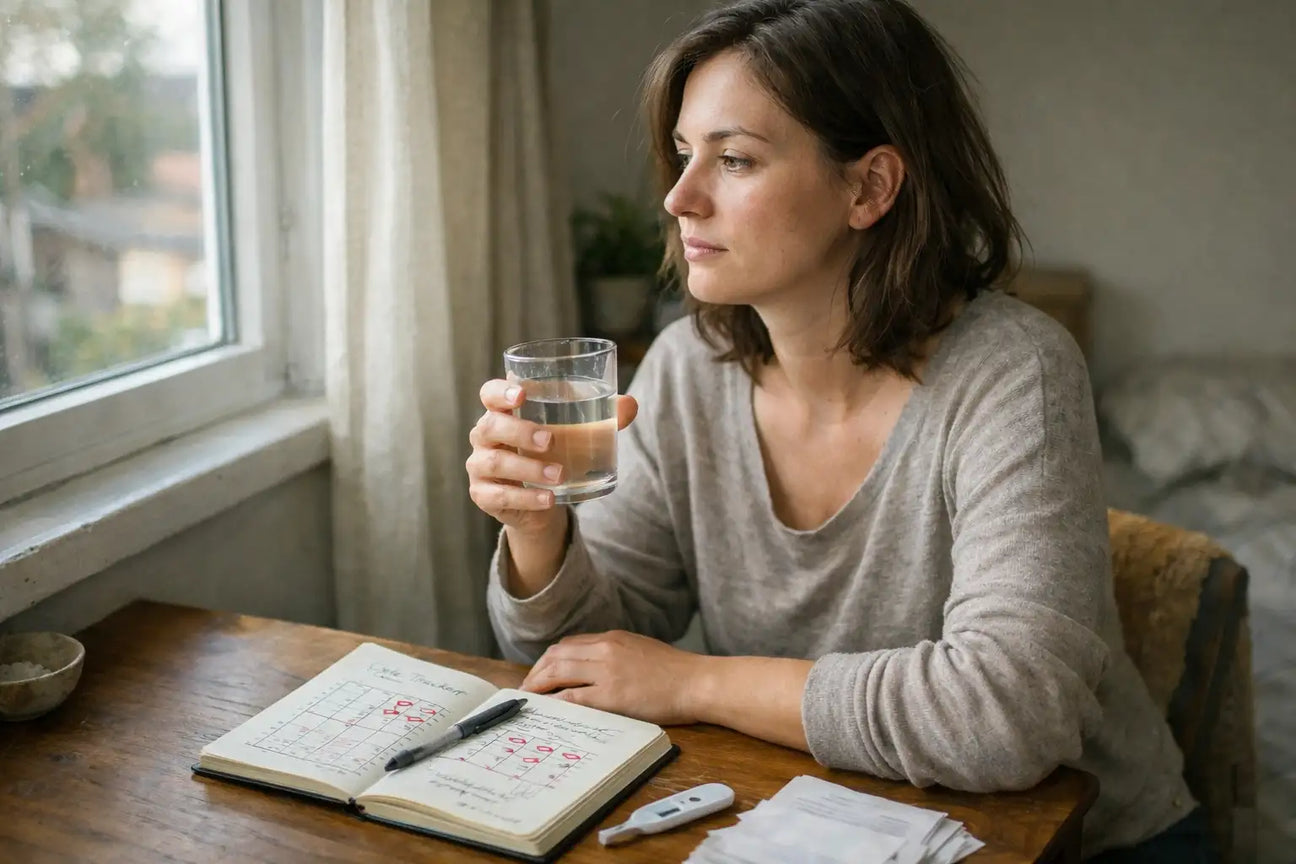 Woman managing thyroid and PCOS hormonal balance with natural mineral support routine