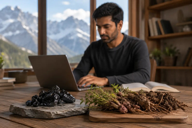 Comparison of shilajit resin and Rhodiola Rosea root in a wellness research setting.