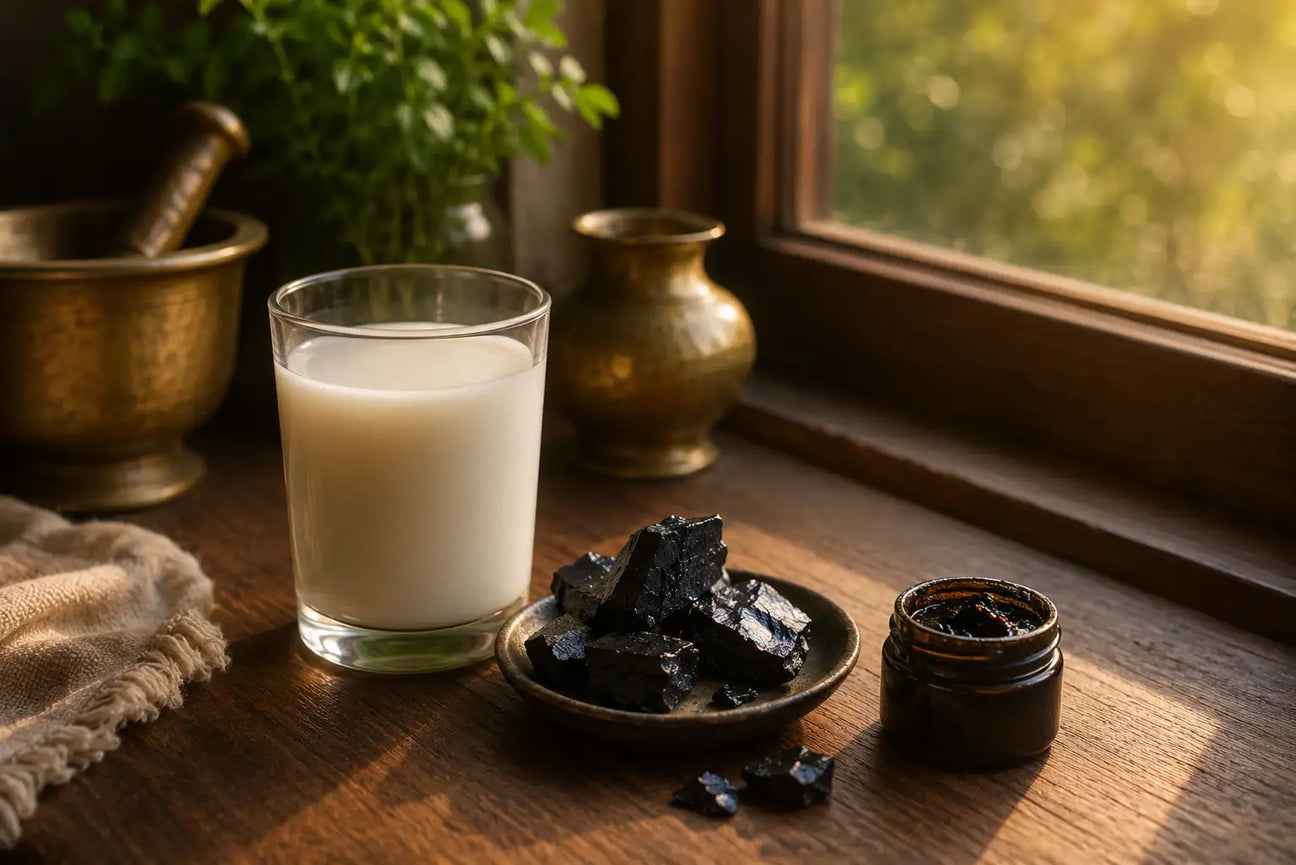 Traditional Ayurvedic method of taking shilajit with milk