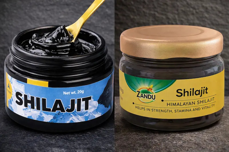 Yeti Life vs Zandu Shilajit ingredient price laboratory analysis